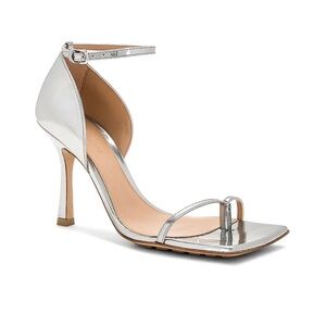 Bottega Veneta Silver Strappy Heels